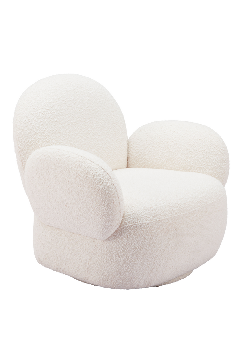 White Shearling Swivel Chair | OROA Modern Pilka | Oroatrade.com