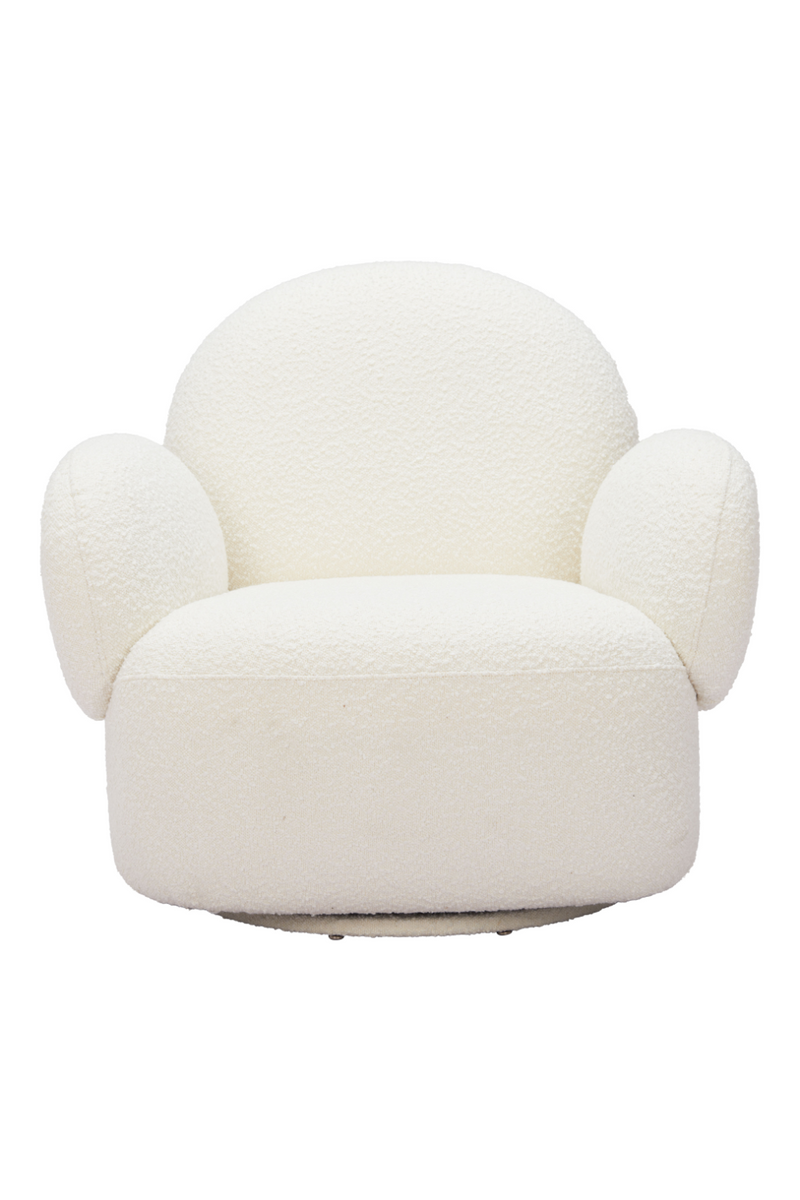 White Shearling Swivel Chair | OROA Modern Pilka | Oroatrade.com