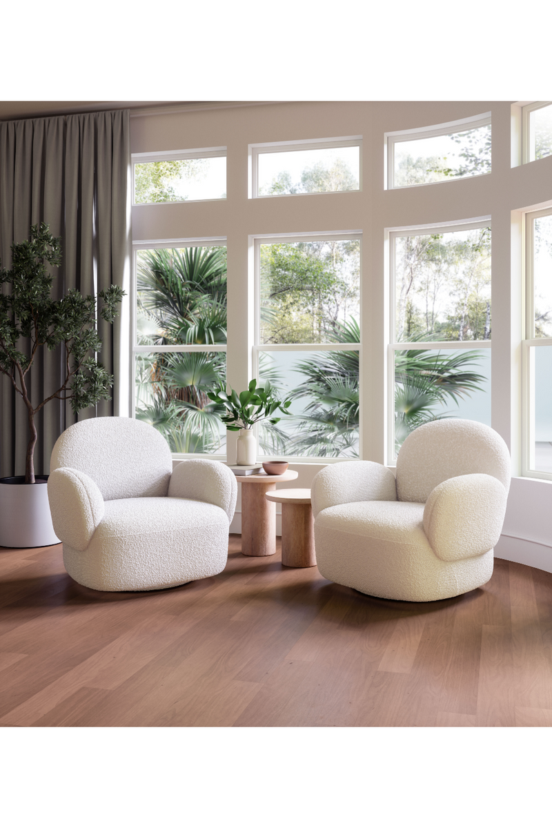 White Shearling Swivel Chair | OROA Modern Pilka | Oroatrade.com