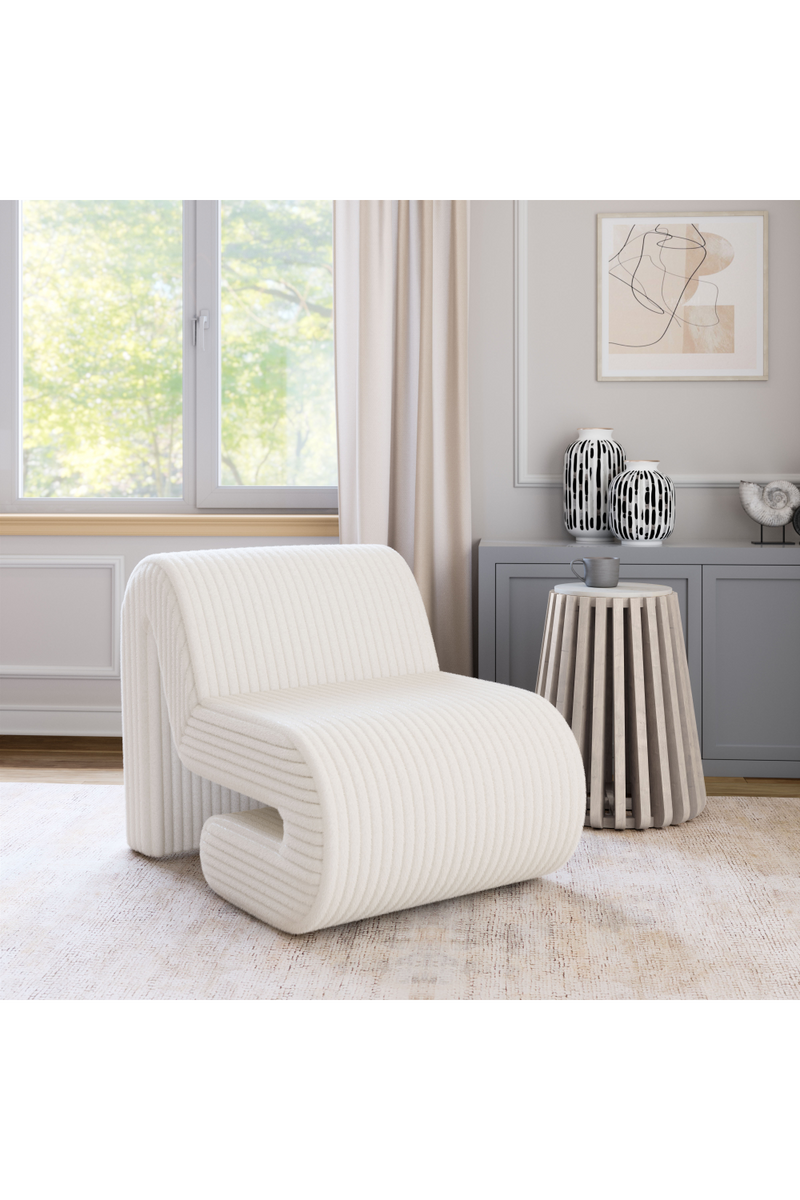 White Ribcord Accent Chair | OROA Modern Opam | Oroatrade.com