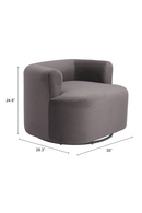 Gray Velvet Swivel Chair | OROA Modern Mugav | Oroatrade.com