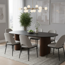 Black Wooden Top Dining Table | OROA Modern Lassig | Oroatrade.com
