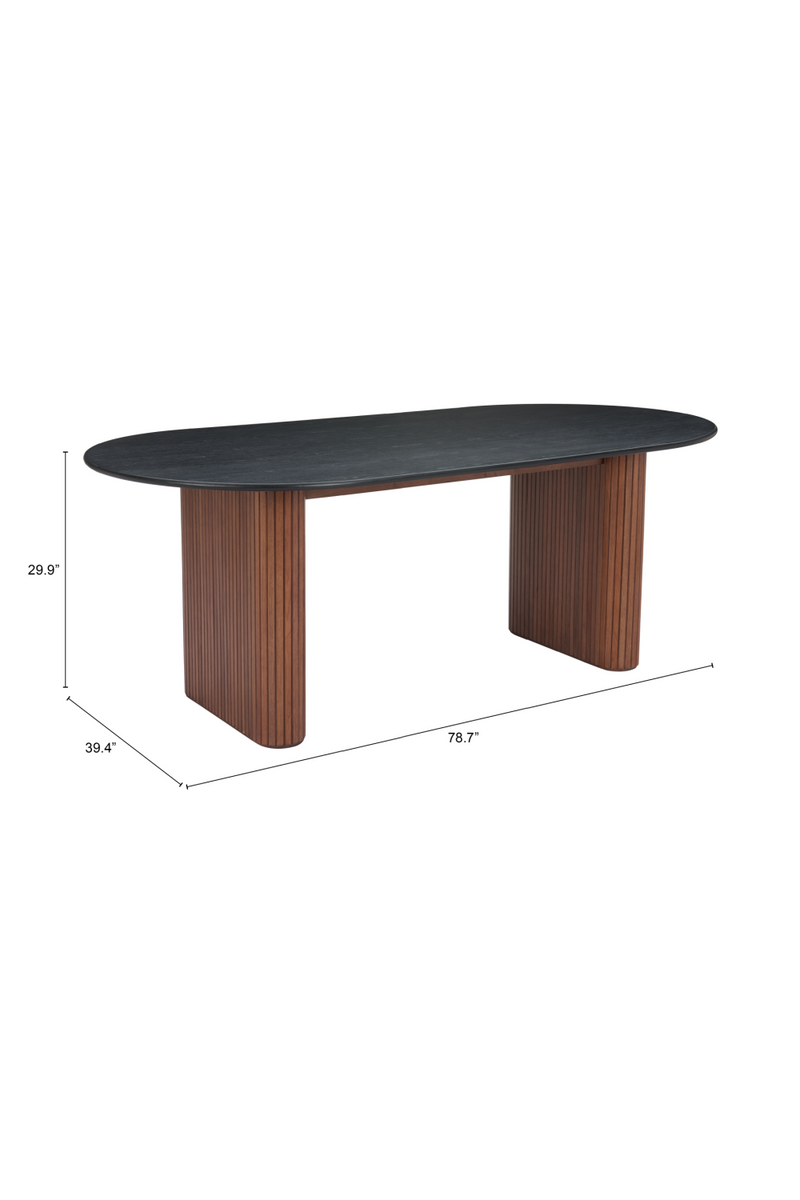 Black Wooden Top Dining Table | OROA Modern Lassig | Oroatrade.com