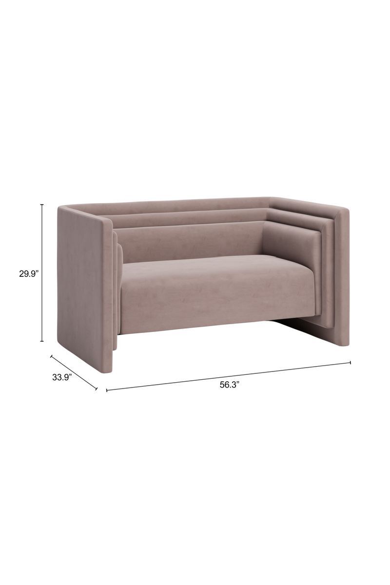 Taupe Velvet Loveseat | OROA Modern Trippel | Oroatrade.com