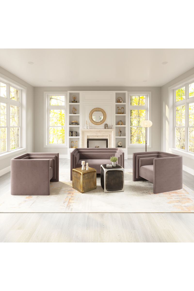 Taupe Velvet Loveseat | OROA Modern Trippel | Oroatrade.com