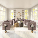 Taupe Velvet Loveseat | OROA Modern Trippel