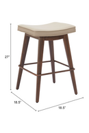 Beige Leather Seat Counter Stools (2) | OROA Modern Divat | Oroatrade.com