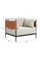 Gray Ribbed Lounge Armchair | OROA Modern Stirbe | Oroatrade.com