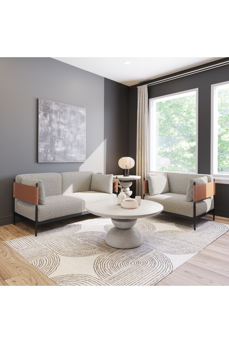 Gray Ribbed Lounge Armchair | OROA Modern Stirbe | Oroatrade.com