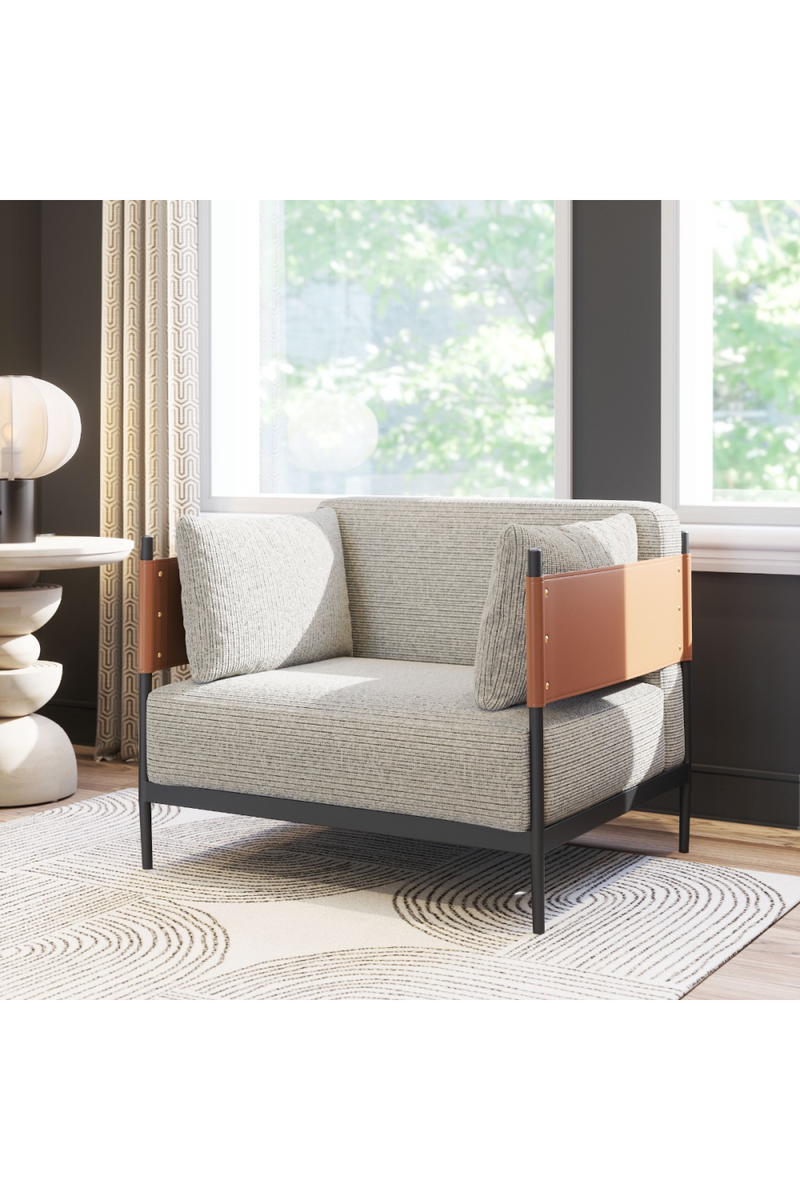 Gray Ribbed Lounge Armchair | OROA Modern Stirbe | Oroatrade.com