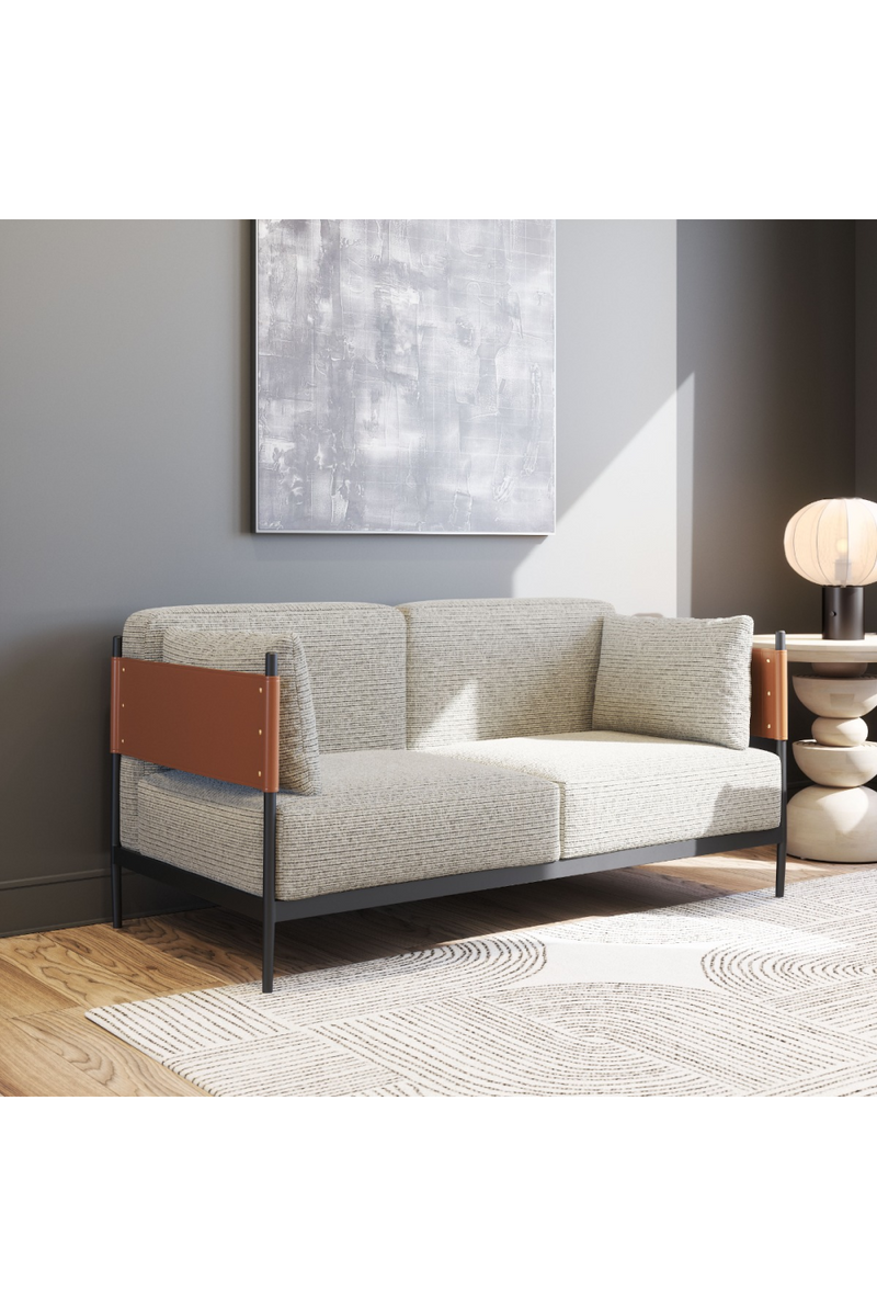 Gray Textured Fabric Loveseat | OROA Modern Stirbe |  Oroatrade.com