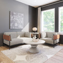 Gray Textured Fabric Loveseat | OROA Modern Stirbe |  Oroatrade.com