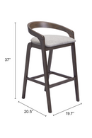 Gray Padded Seat Bar Stools (2) | OROA Modern Troy | Oroatrade.com
