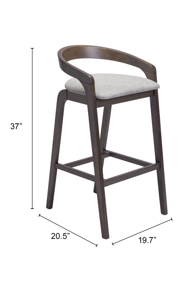 Gray Padded Seat Bar Stools (2) | OROA Modern Troy | Oroatrade.com
