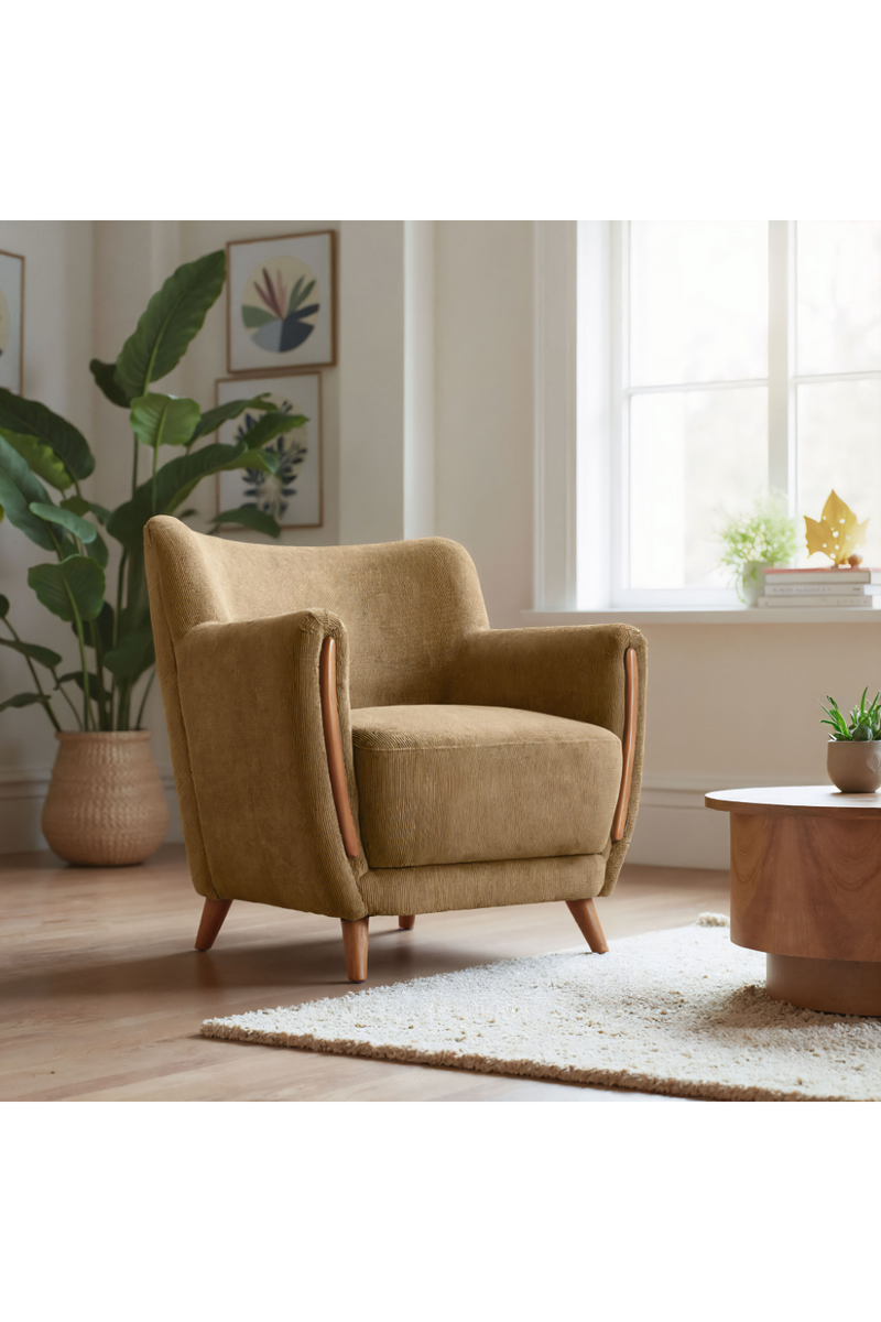 Green Corduroy Lounge Chair | OROA Modern Hako | Oroatrade.com