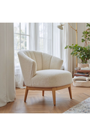 Beige Curved-Back Lounge Chair | OROA Modern Leque | Oroatrade.com