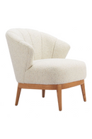 Beige Curved-Back Lounge Chair | OROA Modern Leque | Oroatrade.com