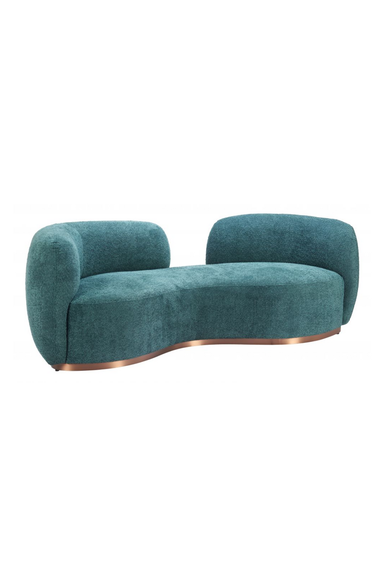 Teal Colored Curved Sofa | OROA Modern Jamela | Oroatrade.com