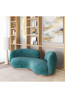 Teal Colored Curved Sofa | OROA Modern Jamela | Oroatrade.com