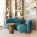 Teal Colored Curved Sofa | OROA Modern Jamela