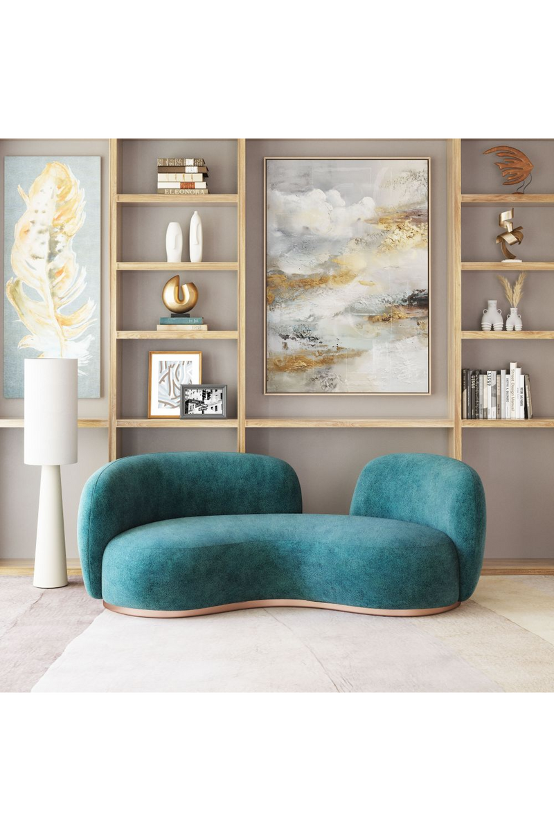 Teal Colored Curved Sofa | OROA Modern Jamela | Oroatrade.com