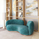 Teal Colored Curved Sofa | OROA Modern Jamela