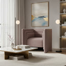 Taupe Velvet Angular Lounge Chair | OROA Modern Trippel | Oroatrade.com
