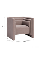 Taupe Velvet Angular Lounge Chair | OROA Modern Trippel | Oroatrade.com