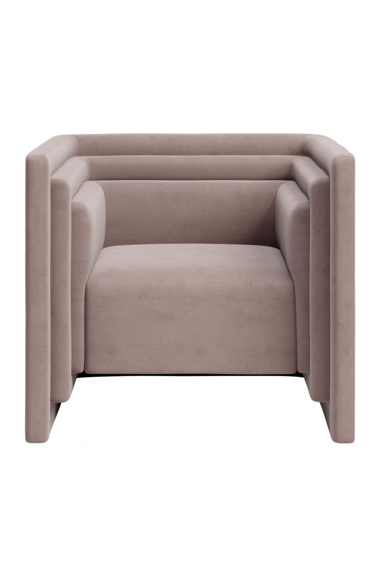 Taupe Velvet Angular Lounge Chair | OROA Modern Trippel | Oroatrade.com