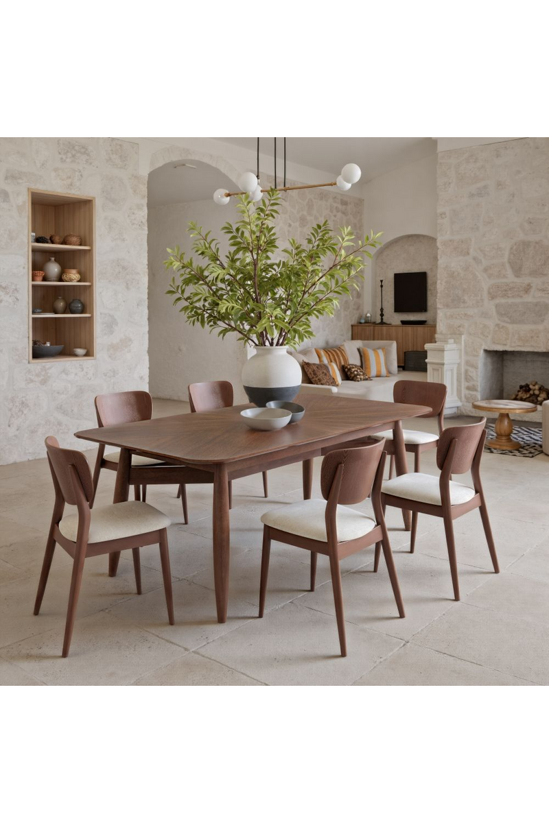 Brown Rubberwood Dining Table | OROA Modern Silea | Oroatrade.com