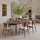 Brown Rubberwood Dining Table | OROA Modern Silea | Oroatrade.com