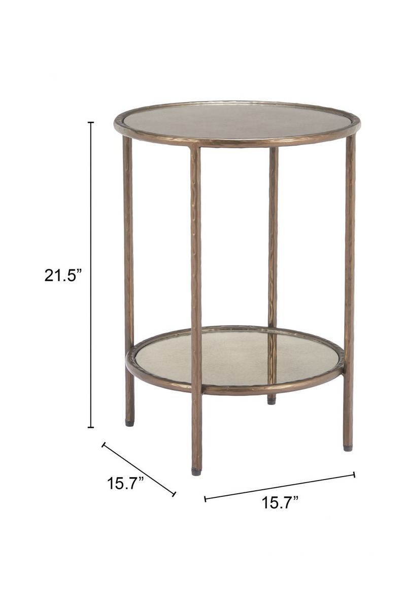 Round Mirror Glass Side Table | OROA Modern Anelli | Oroatrade.com