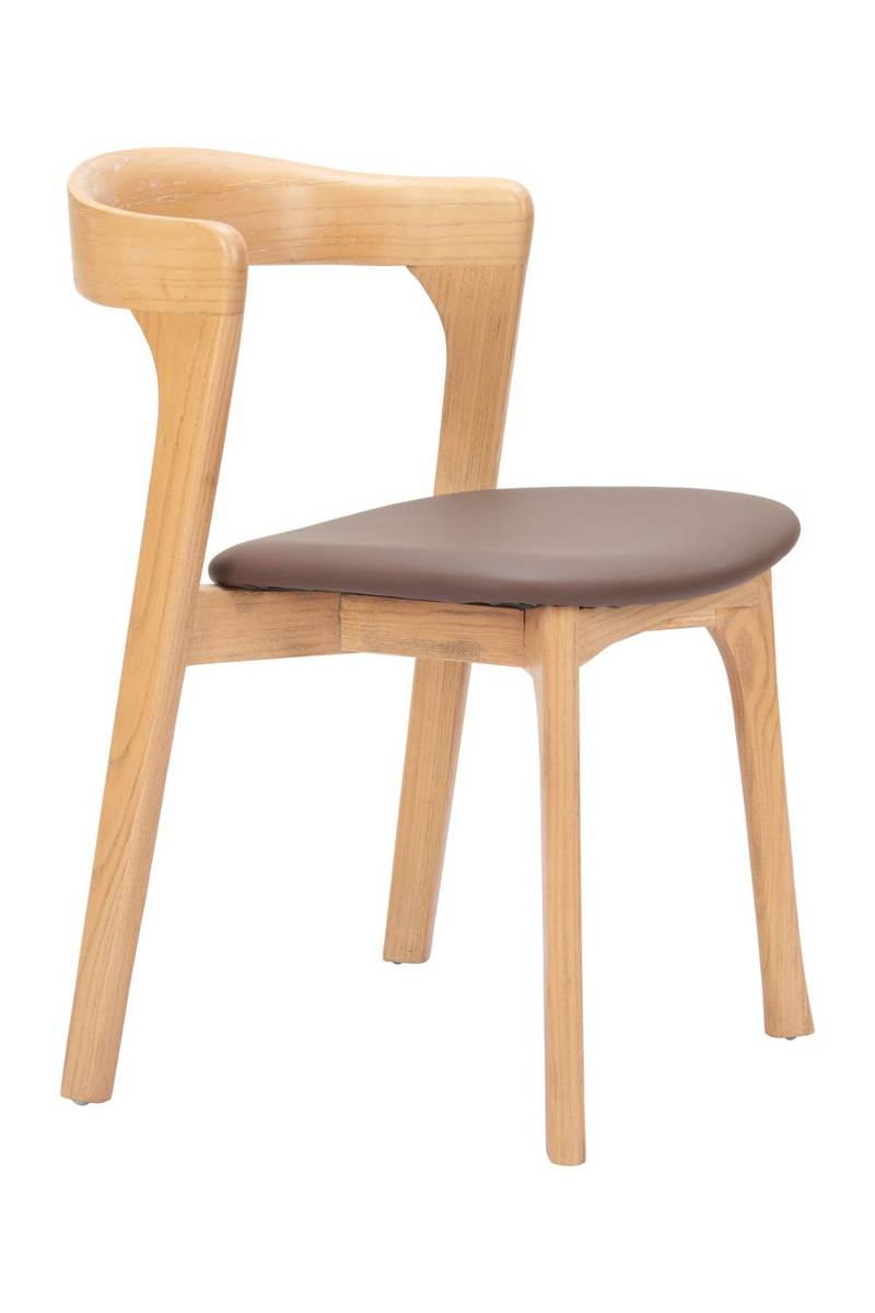 Brown Leather Seat Dining Chairs (2) | OROA Modern Pioro } Oroatrade.com
