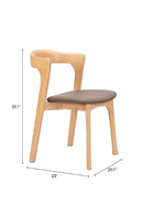 Brown Leather Seat Dining Chairs (2) | OROA Modern Pioro } Oroatrade.com