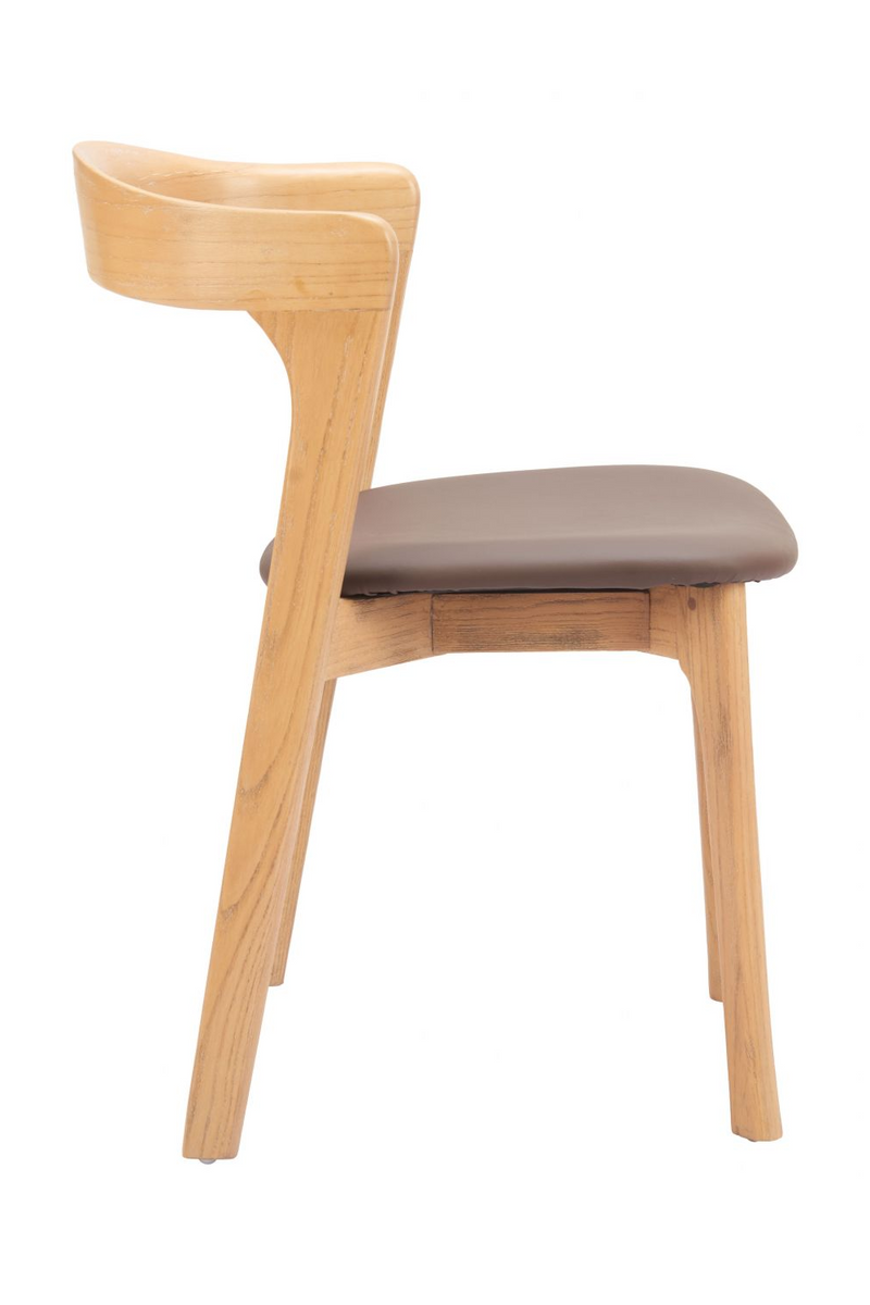 Brown Leather Seat Dining Chairs (2) | OROA Modern Pioro } Oroatrade.com