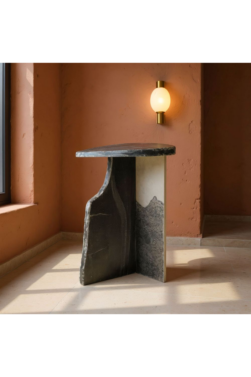 Organic-Shaped Marble Side Table | OROA Modern Surya | Oroatrade.com