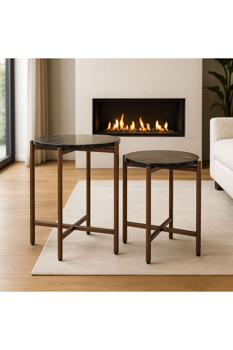 Black Cast Glass Coffee Tabled (2) | OROA Modern Gema | Oroatrade.com