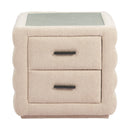 Beige Shearling 2-Drawer Nightstand | OROA Modern Soffice | Oroatrade.com