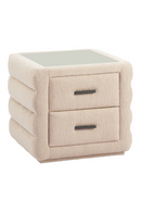 Beige Shearling 2-Drawer Nightstand | OROA Modern Soffice | Oroatrade.com