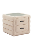 Beige Shearling 2-Drawer Nightstand | OROA Modern Soffice | Oroatrade.com