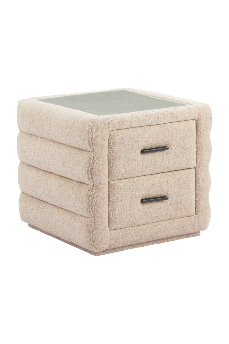 Beige Shearling 2-Drawer Nightstand | OROA Modern Soffice | Oroatrade.com
