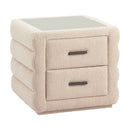 Beige Shearling 2-Drawer Nightstand | OROA Modern Soffice | Oroatrade.com