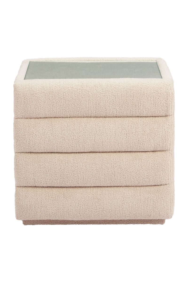 Beige Shearling 2-Drawer Nightstand | OROA Modern Soffice | Oroatrade.com