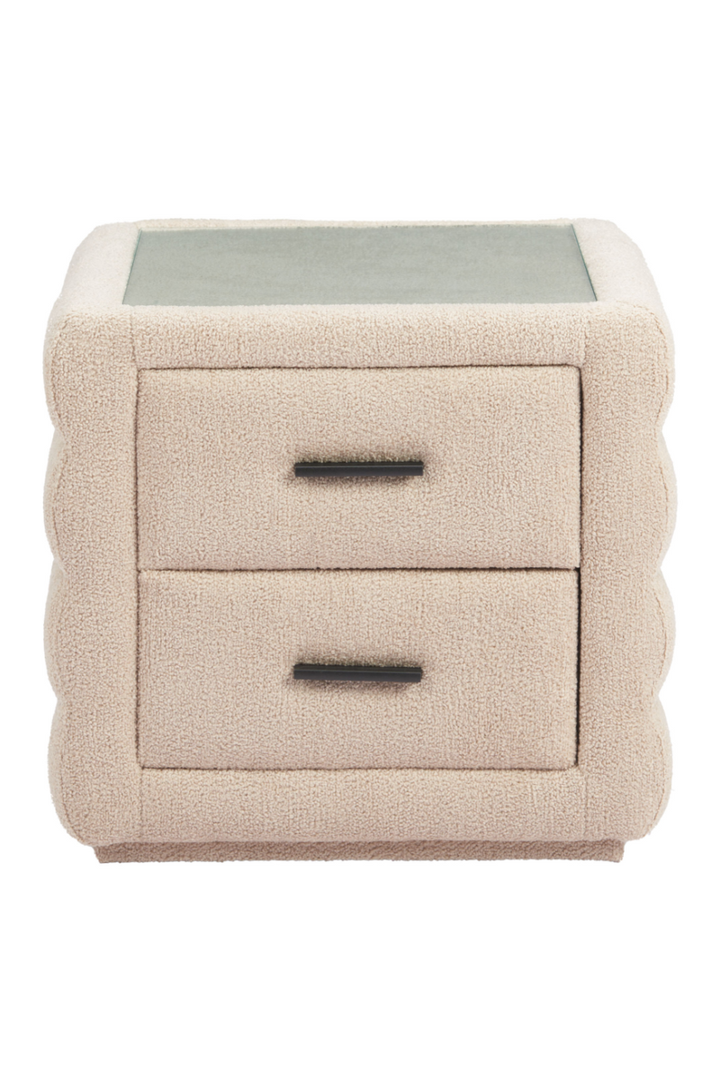 Beige Shearling 2-Drawer Nightstand | OROA Modern Soffice | Oroatrade.com