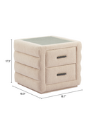 Beige Shearling 2-Drawer Nightstand | OROA Modern Soffice | Oroatrade.com