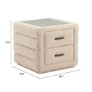 Beige Shearling 2-Drawer Nightstand | OROA Modern Soffice | Oroatrade.com