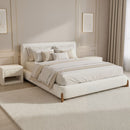 White Fabric 1-Drawer Nightstand | OROA Modern Barris