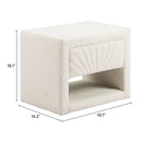 White Fabric 1-Drawer Nightstand | OROA Modern Barris | Oroatrade.com