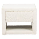 White Fabric 1-Drawer Nightstand | OROA Modern Barris | Oroatrade.com