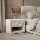 White Fabric 1-Drawer Nightstand | OROA Modern Barris | Oroatrade.com